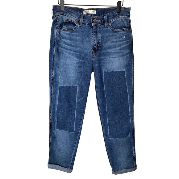 Levi's Signature Denim - Levi's Signature Women's Heritage Boyfriend Jeans Blue Patchwork‎ Cuffed W29/L25